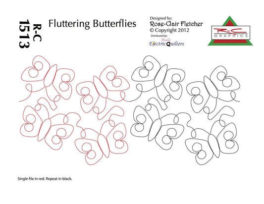 1513 Fluttering Butterflies Pantograph by Rose-Clair Fletcher