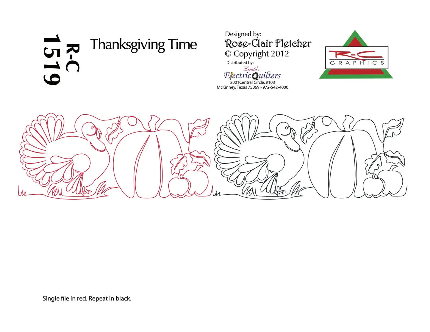 1519 Thanksgiving Time Pantograph by Rose-Clair Fletcher