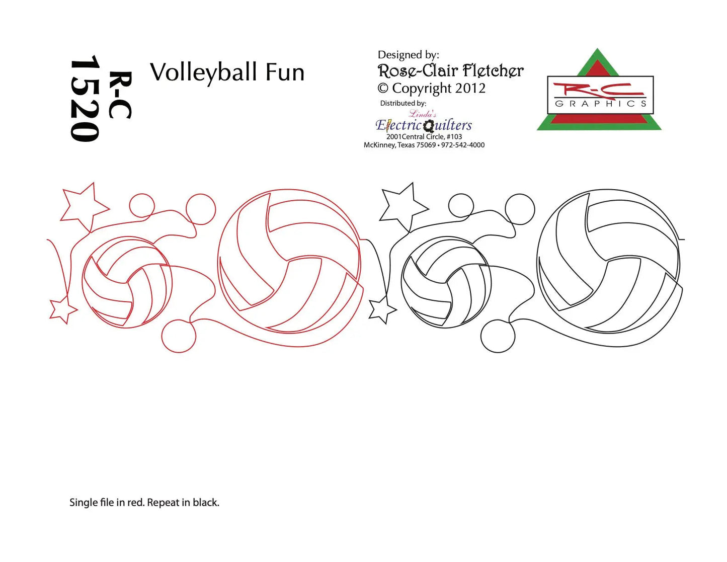 1520 Volleyball Fun Pantograph by Rose-Clair Fletcher