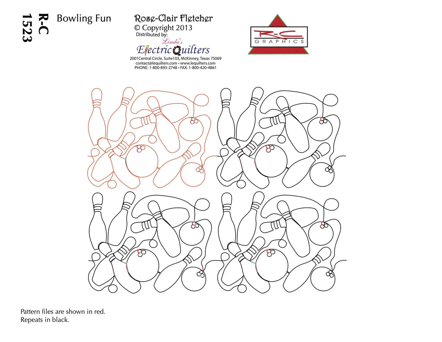 1523 Bowling Fun Pantograph by Rose-Clair Fletcher