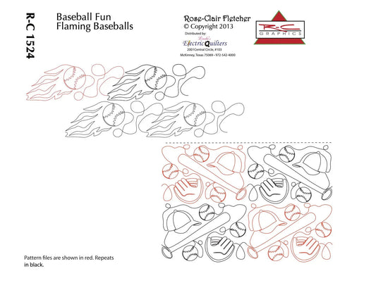 1524 Baseball Fun Pantograph by Rose-Clair Fletcher