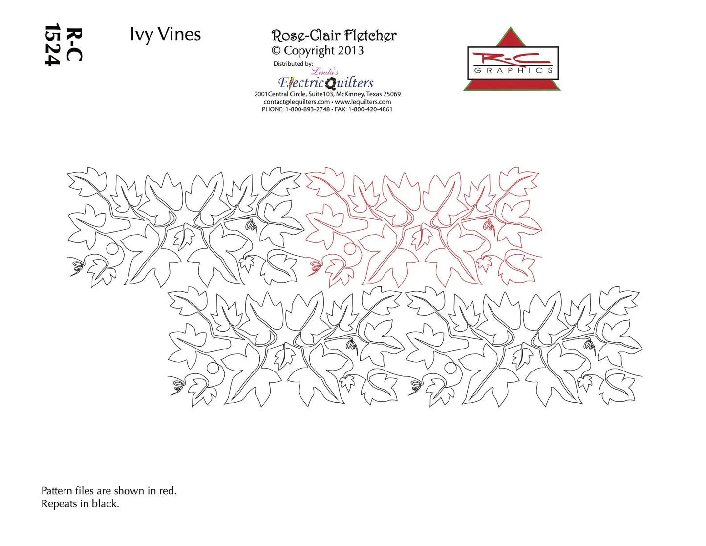 1525 Ivy Vines Pantograph by Rose-Clair Fletcher