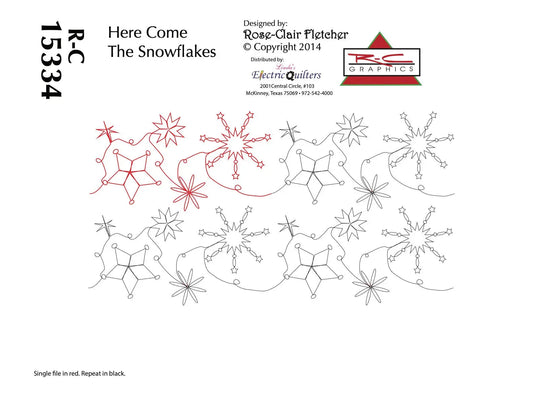 1534 Here Come The Snowflakes Pantograph by Rose-Clair Fletcher