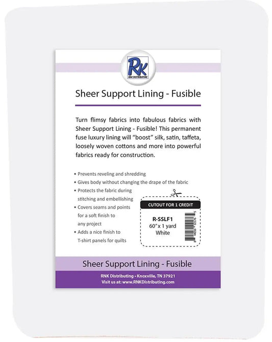 RNK WHITE Sheer Support Lining - Fusible ~60" x 1 yards
