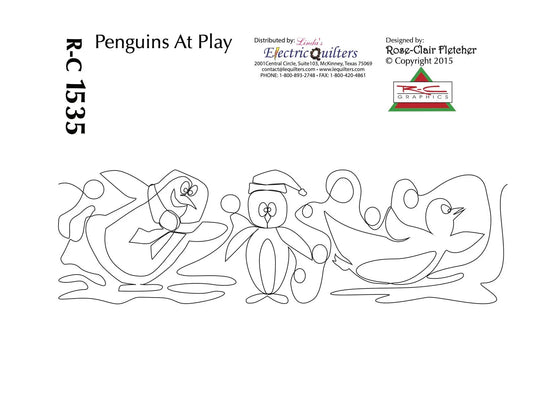 1535 Penguins At Play Pantograph by Rose-Clair Fletcher