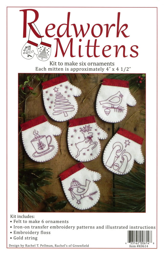 Redwork Mittens Kit