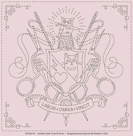 Sashiko Cloth Coat Of Arms Ash Pink