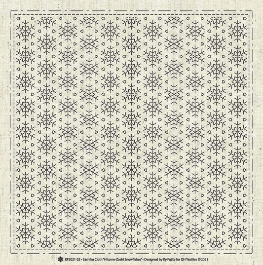 Sashiko Cloth Hitome-Zashi Snowflakes