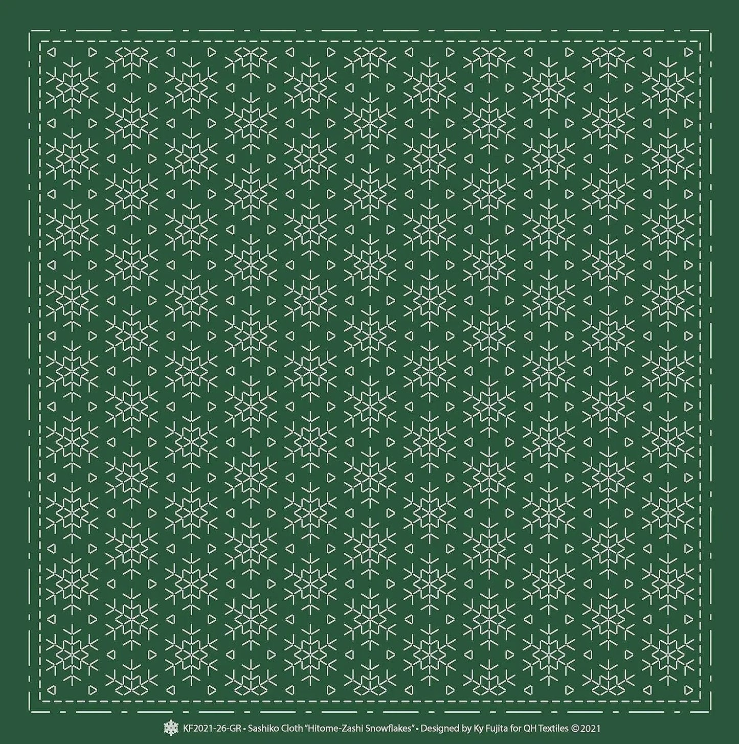 Sashiko Cloth Hitome-Zashi SnowflakesGR