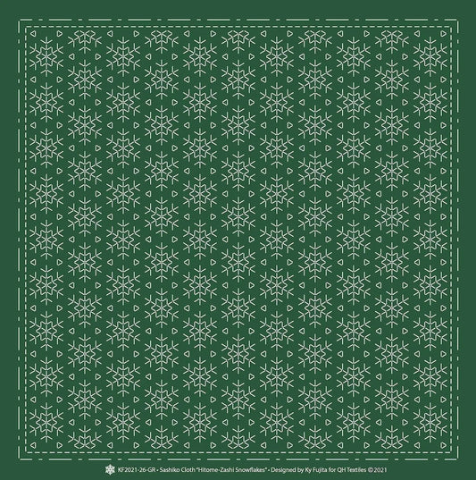 Sashiko Cloth Hitome-Zashi SnowflakesGR