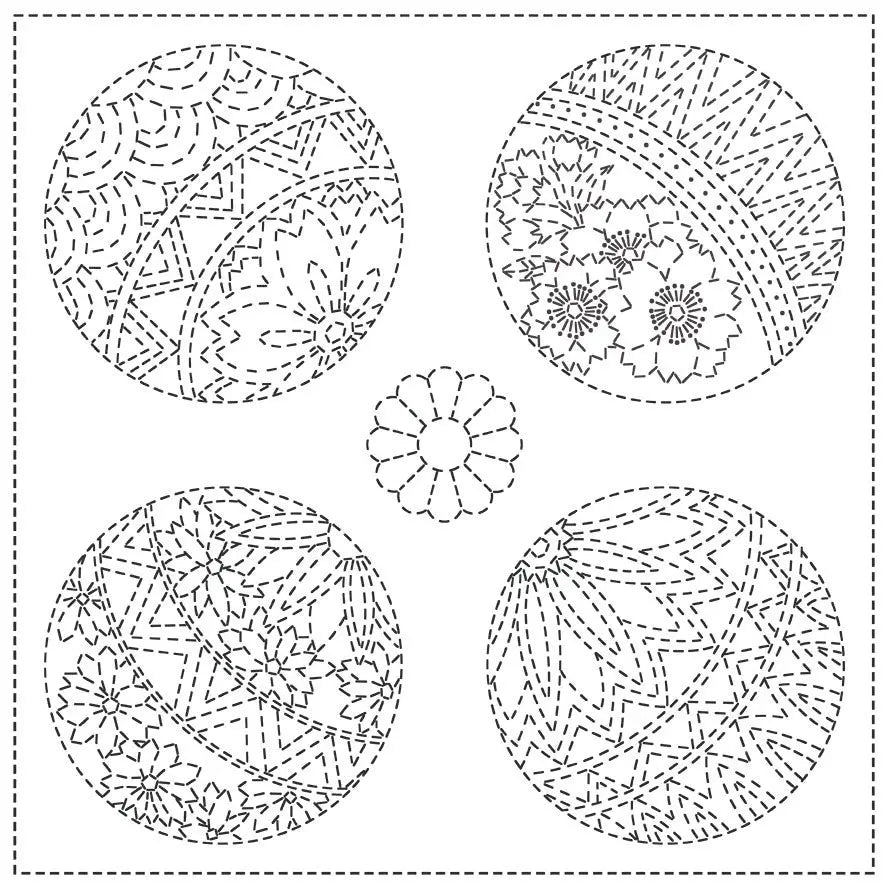 Sashiko Cloth Momiji - White