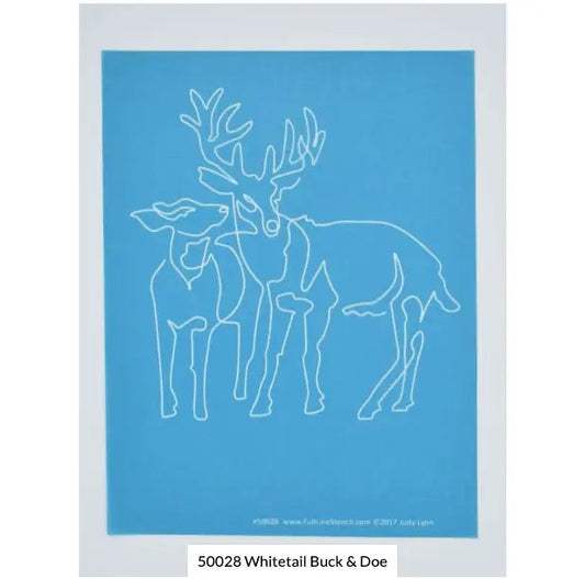 50028 Whitetail Buck & Doe 6 1/2" by 7 1/2" Stencil