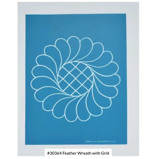 30364 Wreath with Grid Center Stencil 7 1/2"