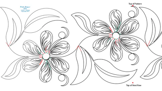 243 Leafy Flower Pantograph by Linda V. Taylor