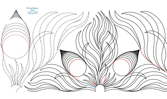 274 Triangle Fern Petals Pantograph by Linda V. Taylor