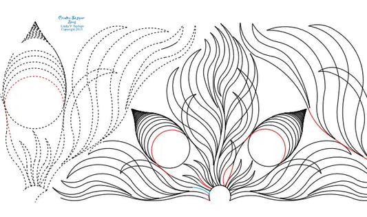 274 Triangle Fern Petals Pantograph by Linda V. Taylor