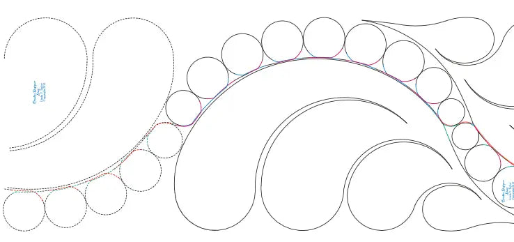 275 Scalloped Feather Border With Pearls Pantograph by Linda V. Taylor