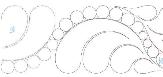 275 Scalloped Feather Border With Pearls Pantograph by Linda V. Taylor