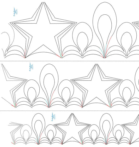 281 Star Borders Pantograph by Linda V. Taylor