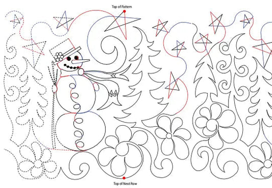 283 Snowmen #2 Pantograph by Linda V. Taylor