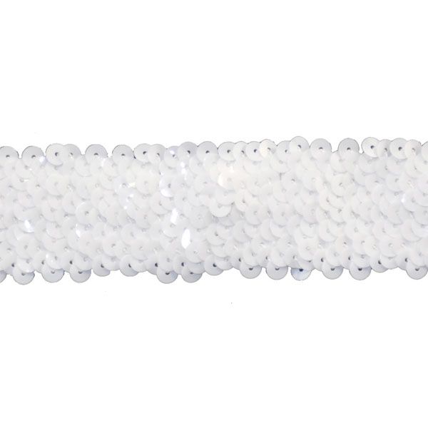 Sequin Trim 1-1/2-Inch Wide Polyester Stretchable Sequin Trim Rolls for Arts and Crafts, 10-Yard BQ-303