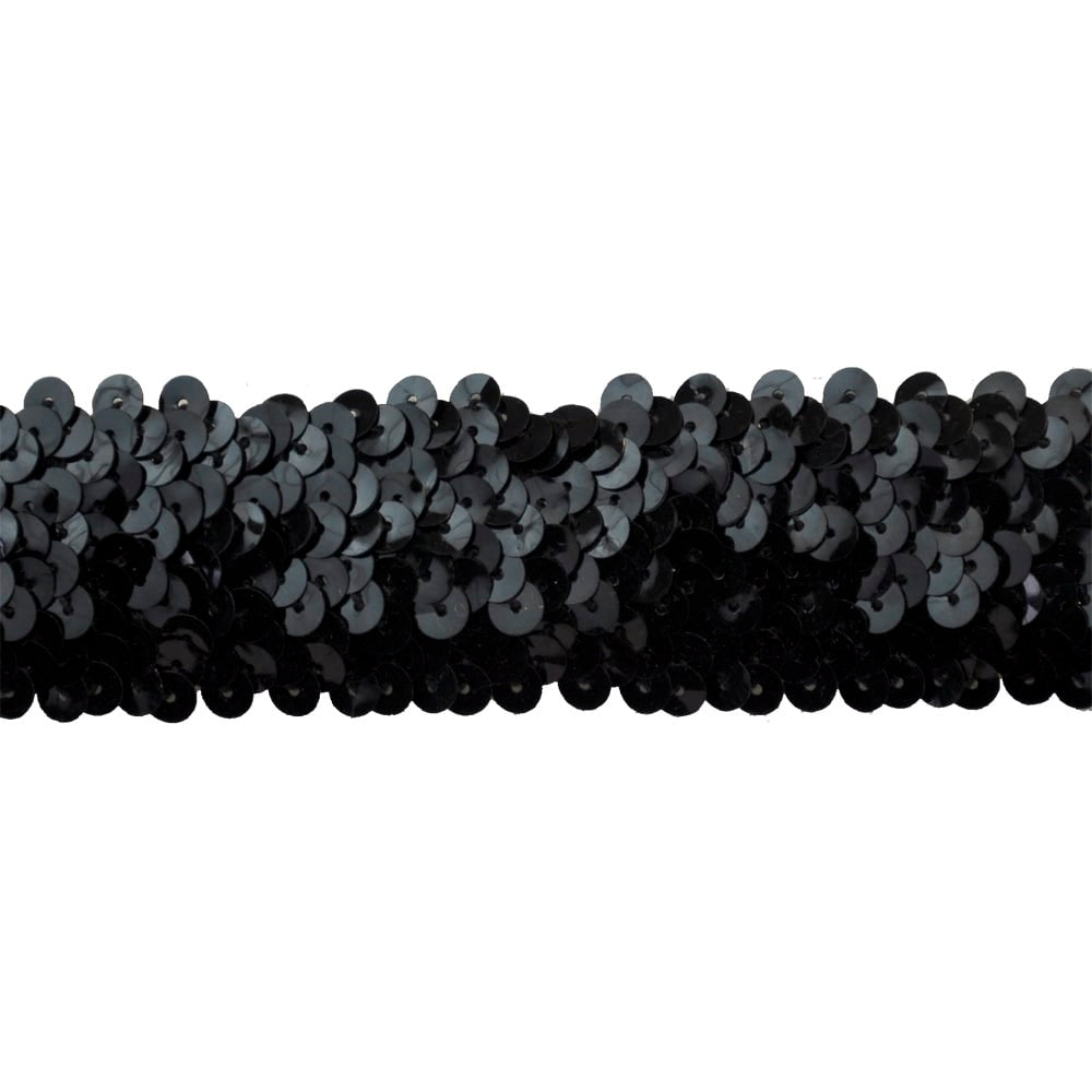 Sequin Trim 1-1/2-Inch Wide Polyester Stretchable Sequin Trim Rolls for Arts and Crafts, 10-Yard BQ-303