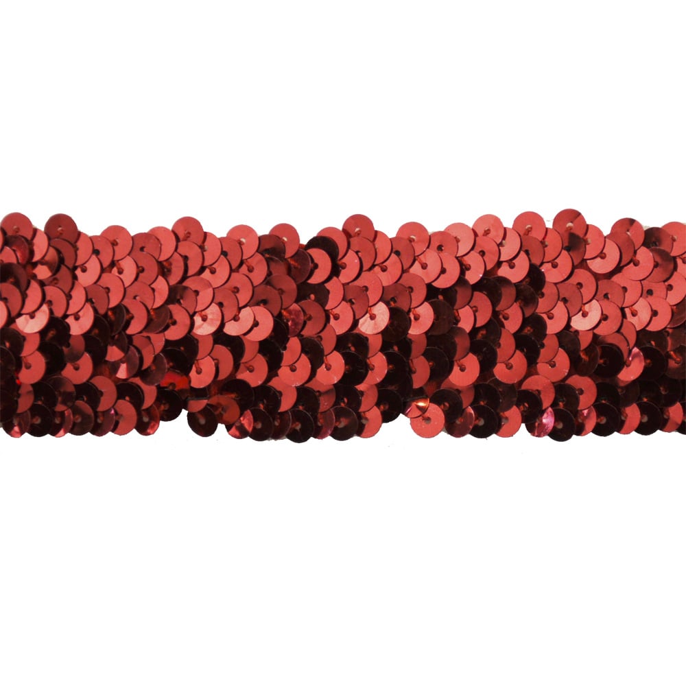 Sequin Trim 1-1/2-Inch Wide Polyester Stretchable Sequin Trim Rolls for Arts and Crafts, 10-Yard BQ-303