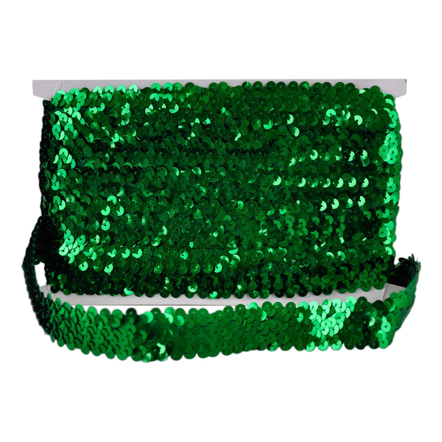 Sequin Trim 1-1/2-Inch Wide Polyester Stretchable Sequin Trim Rolls for Arts and Crafts, 10-Yard BQ-303