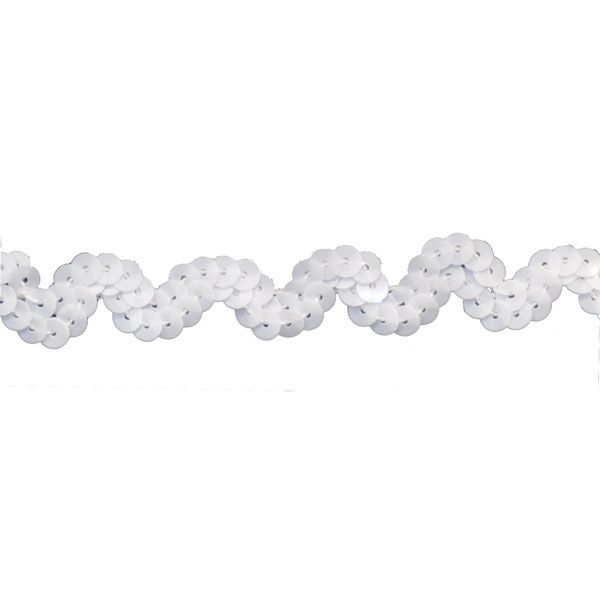 Sequin Trim 1/2-Inch Wide Polyester Non Stretch Rolls for Arts and Crafts, 25-Yard, BQ-304