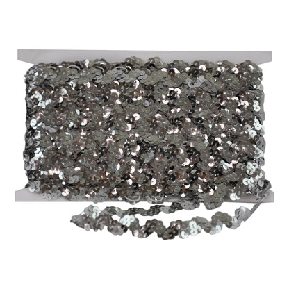 Sequin Trim 1/2-Inch Wide Polyester Non Stretch Rolls for Arts and Crafts, 25-Yard, BQ-304