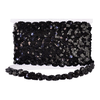 Sequin Trim 1-Inch Wide Polyester Non Stretch Sequin Trim Rolls for Arts and Crafts, 10-Yard
