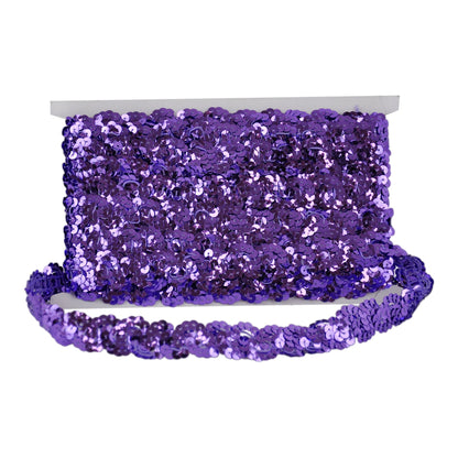 Sequin Trim 1-Inch Wide Polyester Non Stretch Sequin Trim Rolls for Arts and Crafts, 10-Yard