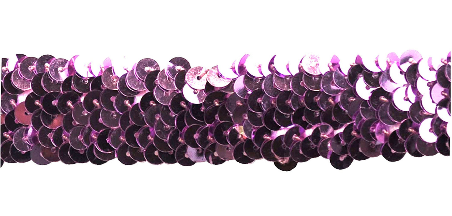 Sequin Trim 1-Inch Wide Polyester Stretchable Rolls for Arts and Crafts, 10-Yard BQ-302