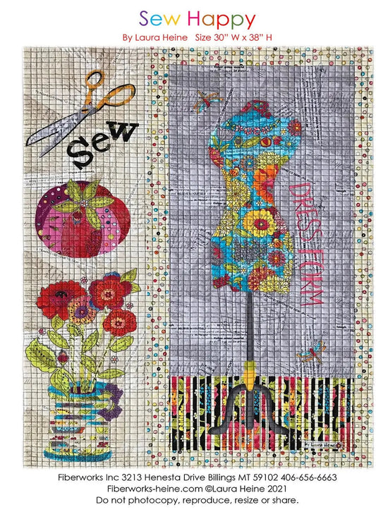 Sew Happy Collage Pattern by Laura Heine