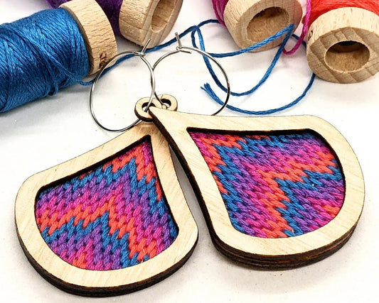 Shimmer Bargello Earrings Eucalypt