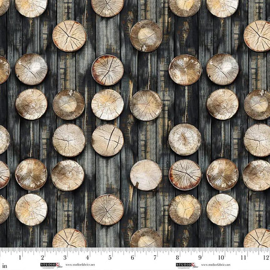 Smoke Slices Out of the Woodwork Cotton 44"/45" Fabric Per Yard