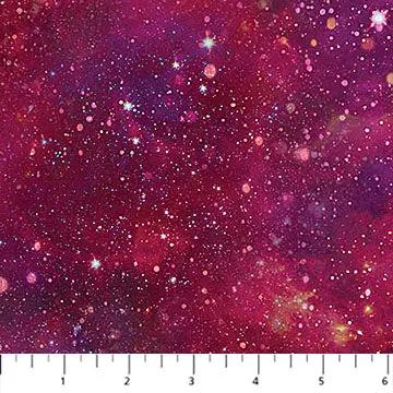 Space Odyssey Magenta Universe Cotton 44"/45" Fabric Per Yard