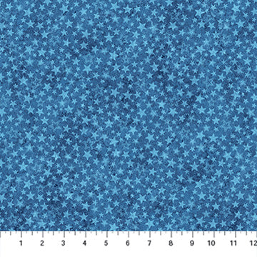 Stars And Stripes 14 Tonal Stars Blue Cotton 43"/44" Fabric Per Yard