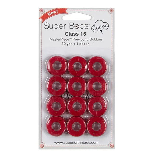 Super Bobs Cotton #117 Smart Alex (Class 15) 12 pack pre-wound bobbins