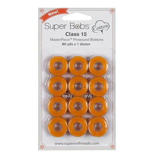 Super Bobs Cotton #121 Cezzane (Class 15) 12 pack pre-wound bobbins