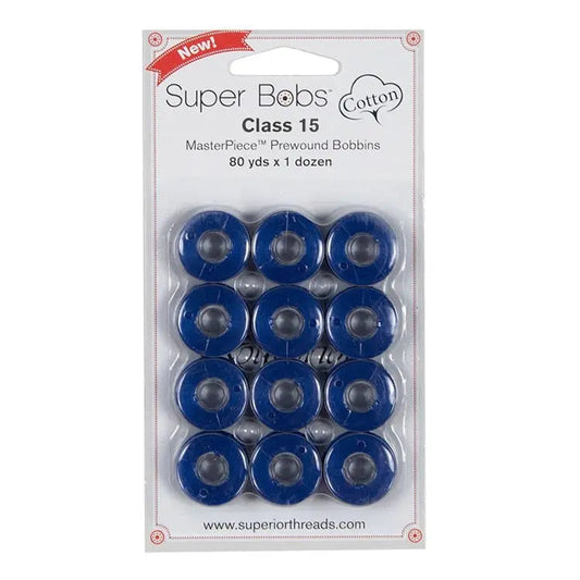 Super Bobs Cotton #141 Starry Starry Night (Class 15) 12 pack pre-wound bobbins