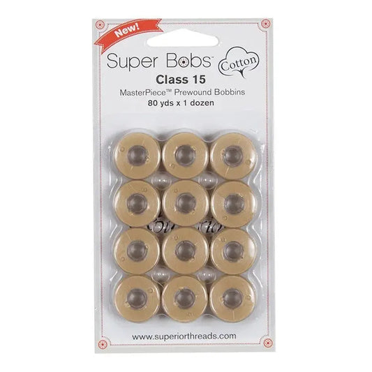 Super Bobs Cotton #185 Ancient Scroll (Class 15) 12 pack pre-wound bobbins