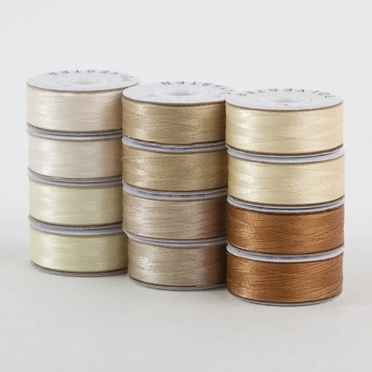 Super Bobs Poly Neutral (L-Style) 72 pack pre-wound bobbins.