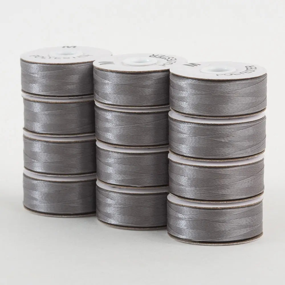 Super Bobs Poly #622 Gray (M-Style) 72 pack pre-wound bobbins
