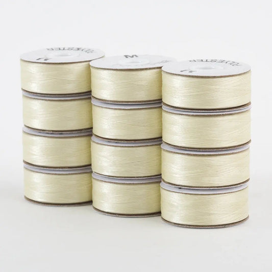 Super Bobs Poly #651 Ivory (M-Style) 72 pack pre-wound bobbins