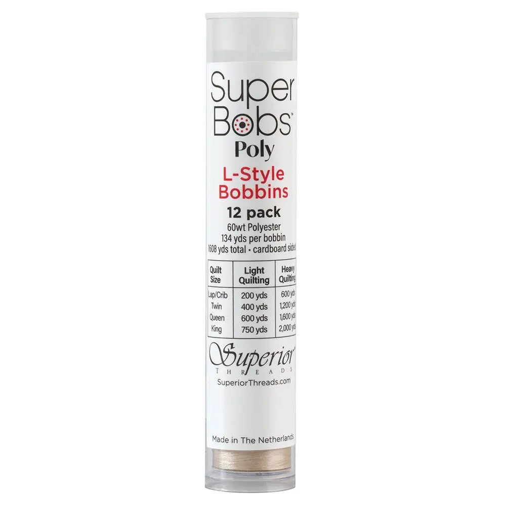 Super Bobs Poly #652 Statue (L-Style) 12 pack pre-wound bobbins.