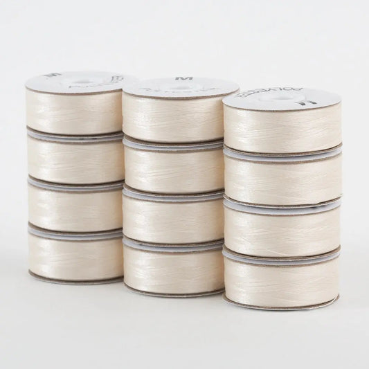 Super Bobs Poly #655 Off White (M-Style) 72 pack pre-wound bobbins
