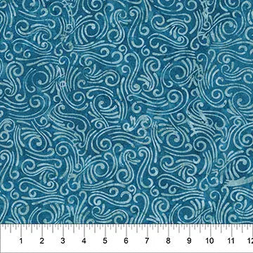 Swirls II Blue Cotton Wideback Fabric per yard
