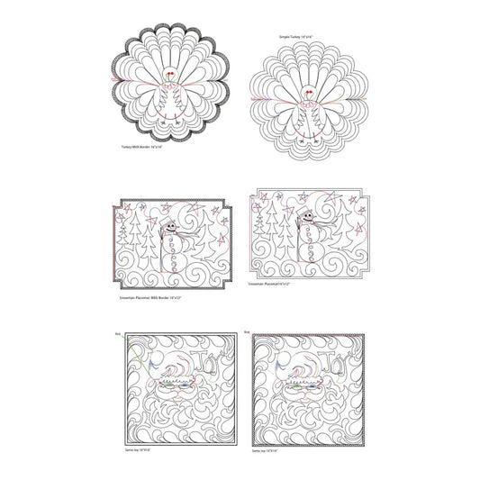 271 Holiday Placemats B Pantograph by Linda V. Taylor