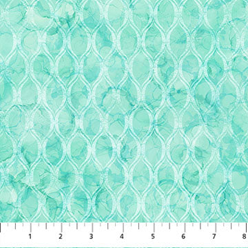 Veranda Lattice Aqua Cotton 44"/45" Fabric Per Yard